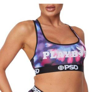 PSD Women's Playboy Spiral Dye Sports Bra, Purple, Medium